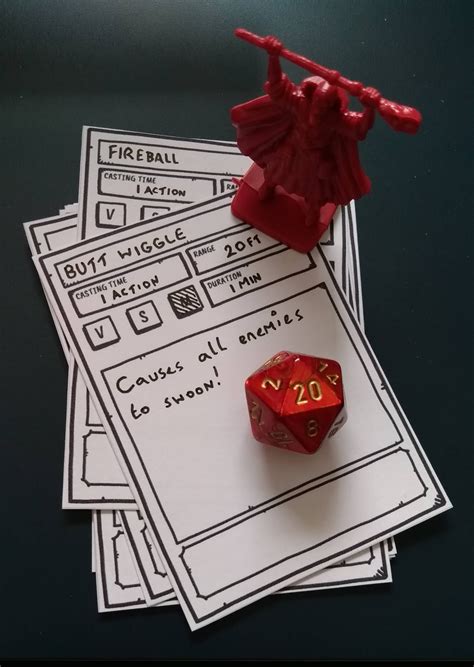 Dungeons and dragons spell cards